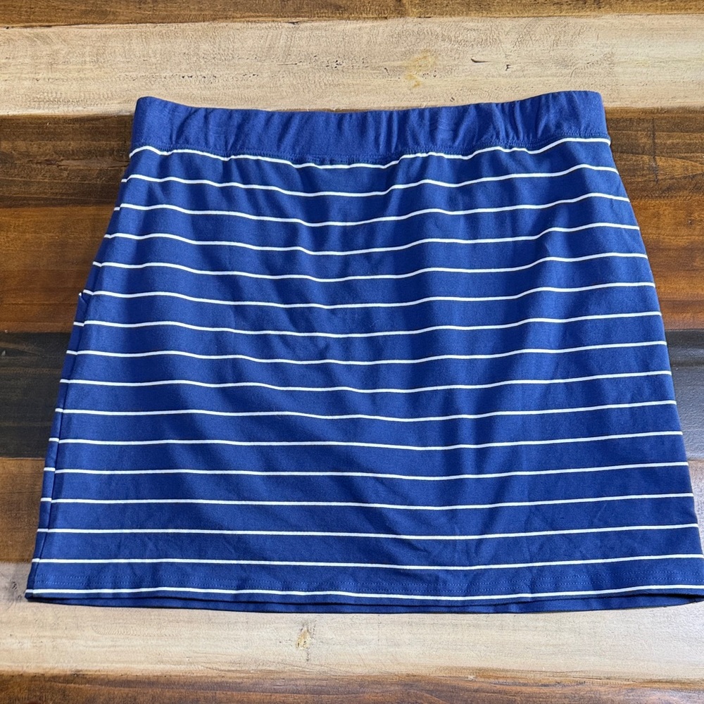 Beach Kim Gravel Blue Striped Skorts